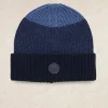 Outlet River Woods Wol-kasjmier 3-kleurige gestreepte muts navy -