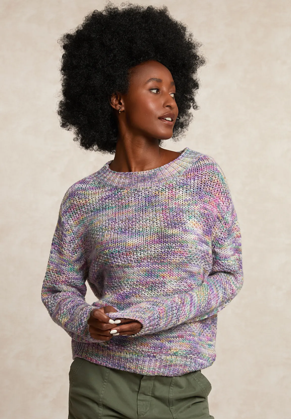 Fashion River Woods Wollen trui opstaande kraag multi -