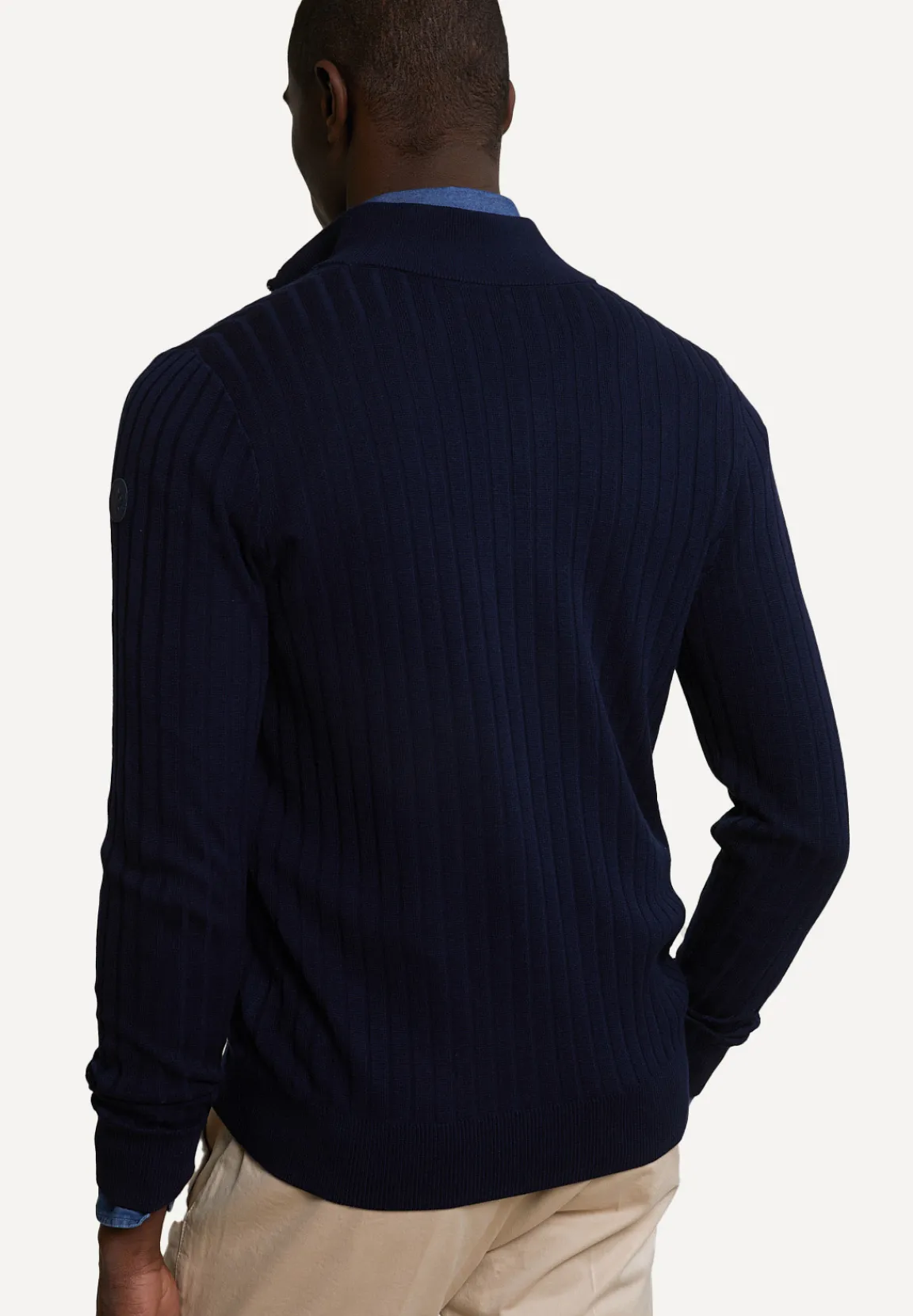 Sale River Woods Wollen trui opstaande kraag navy -