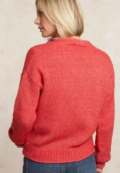 Fashion River Woods Wollen V-hals trui rood -