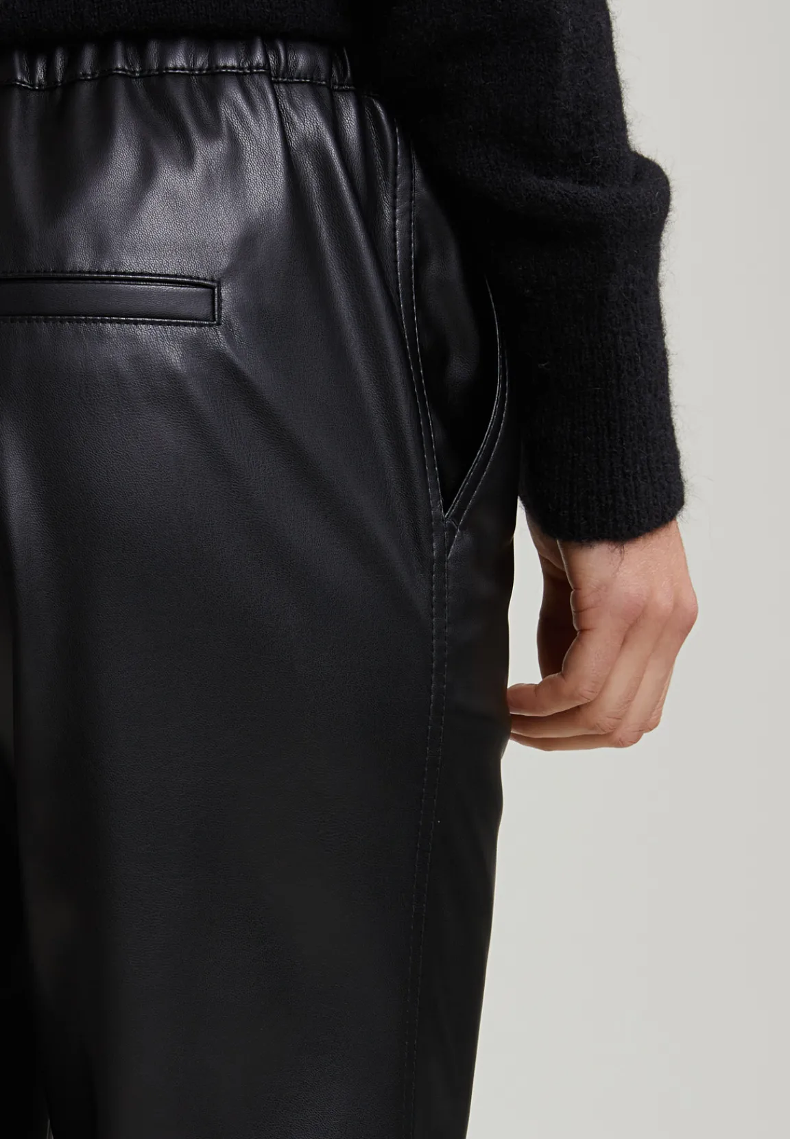 Sale River Woods Zwarte broek vegan leer -