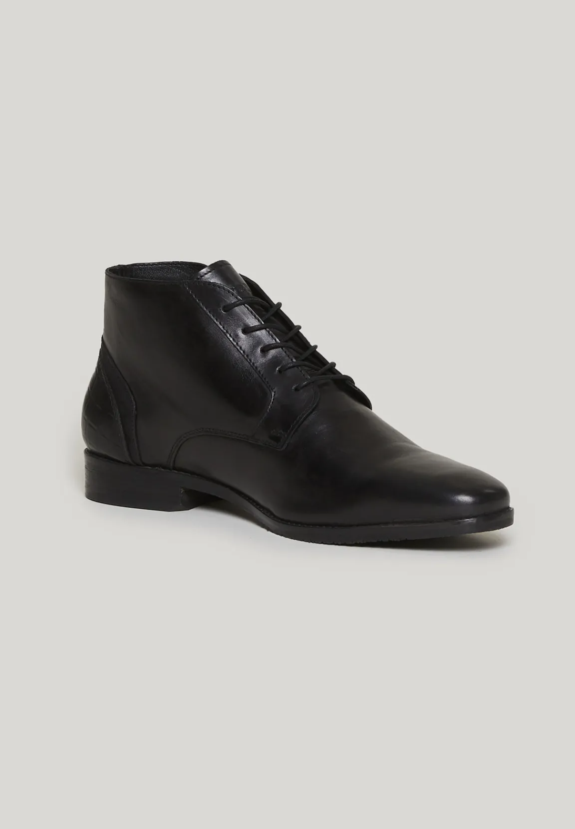 Online River Woods Zwarte klassieke lederen veterschoenen -