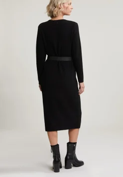 Clearance River Woods Zwarte lange jurk ronde hals -