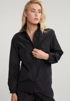 Online River Woods Zwarte taffeta blouse lange mouwen -
