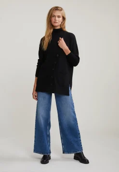 Outlet River Woods Zwarte V-hals cardigan met knopen 2 zakken -