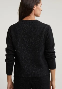 Outlet River Woods Zwarte V-hals glittertrui lange mouwen -